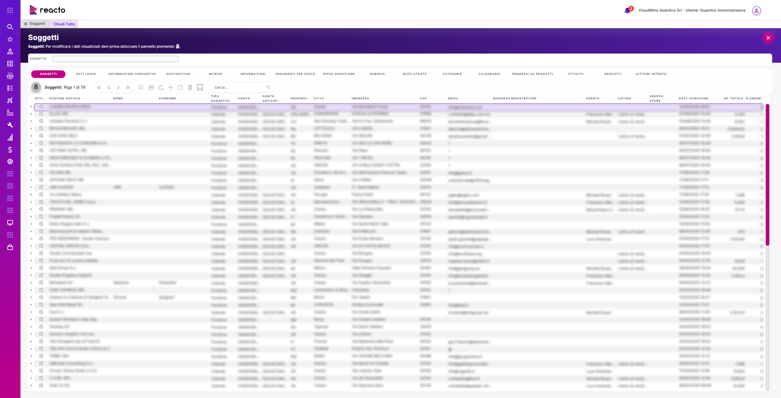 Modalità tabella o lista